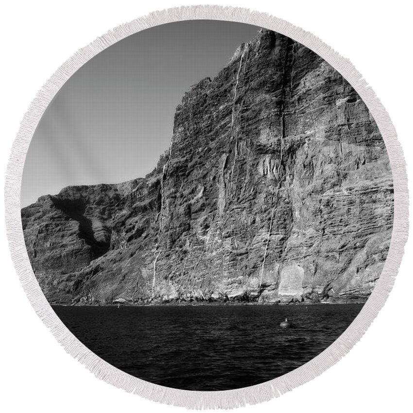 Los Round Beach Towel featuring the photograph Los Gigantes Cliffs In Tenerife by Artur Bogacki