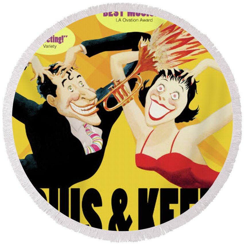 Louis Prima Round Beach Towel featuring the photograph Louis Prima and Keely Smith by Imagery-at- Work