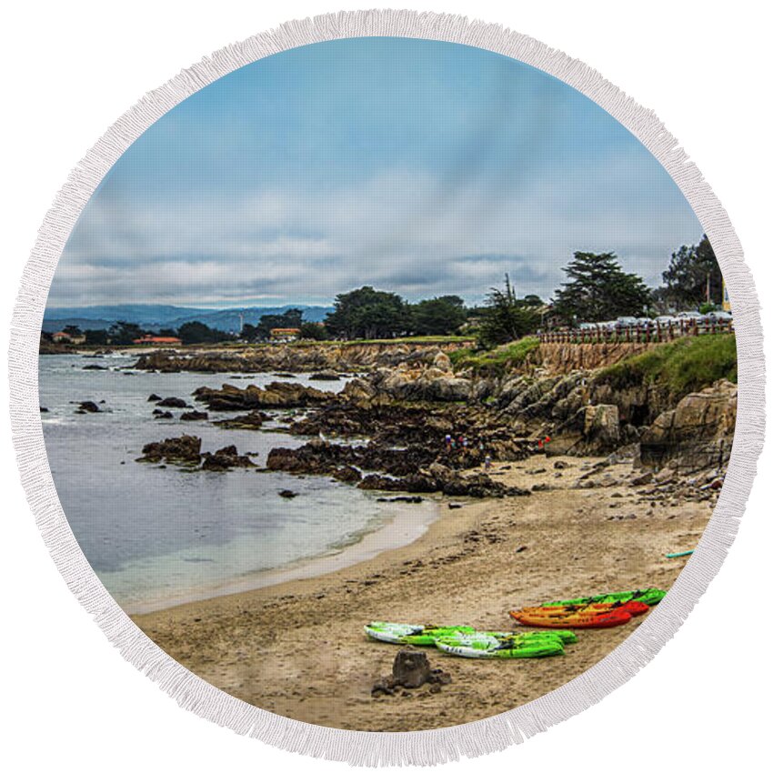 Beach Round Beach Towel featuring the photograph Lover's Point by David Levin