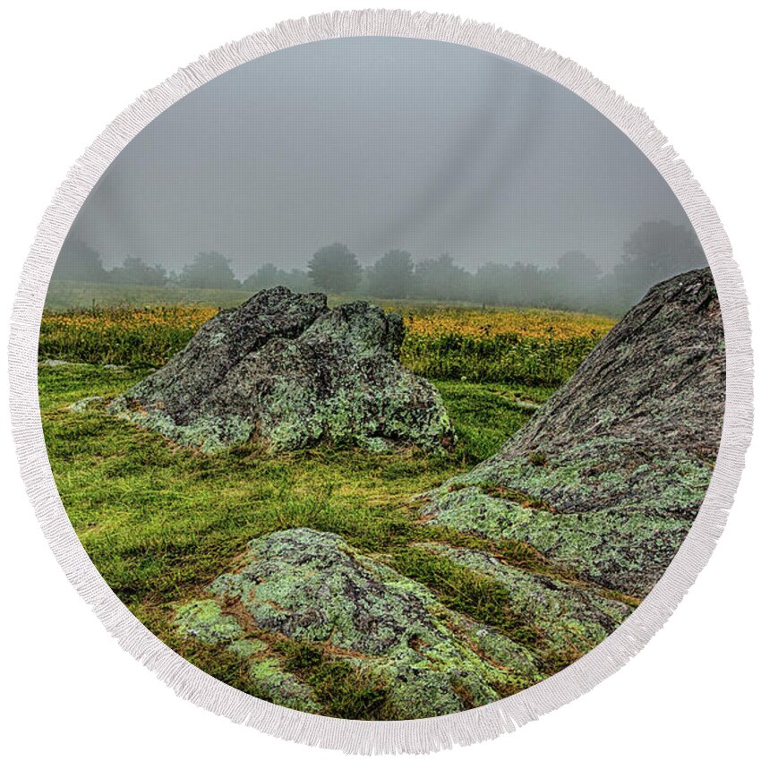 North Carolina Round Beach Towel featuring the photograph Lumps on Bluff by Dan Carmichael