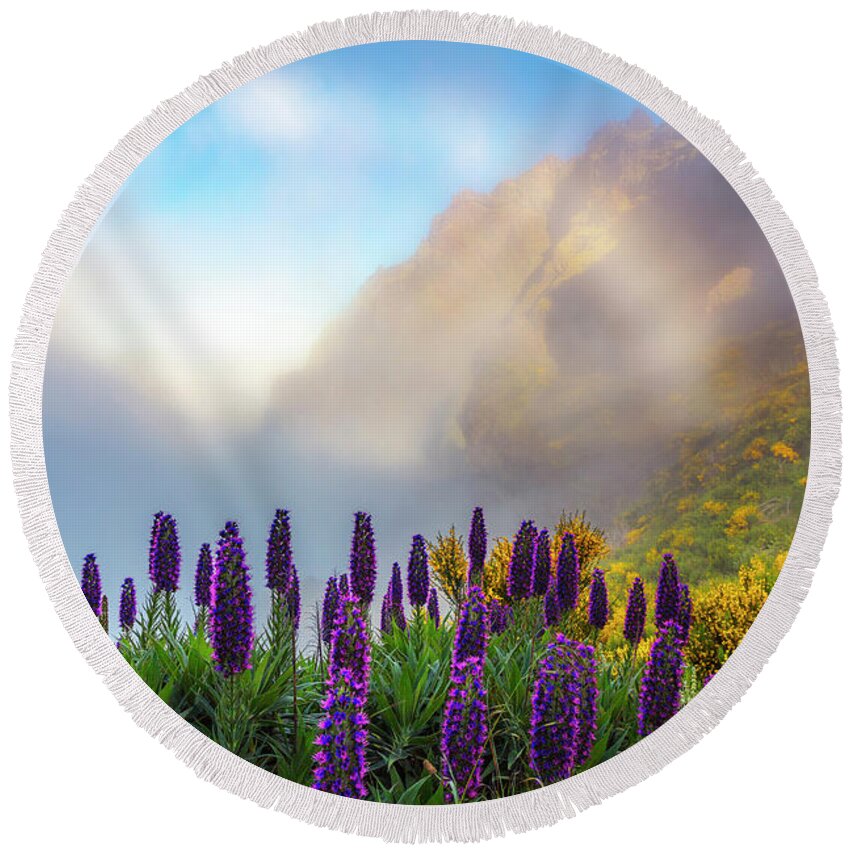 Atlantic Ocean Round Beach Towel featuring the photograph Madeira by Evgeni Dinev
