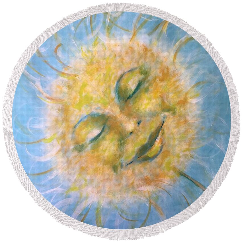 Make A Wish Round Beach Towel featuring the painting Make A Wish by Shannon Grissom