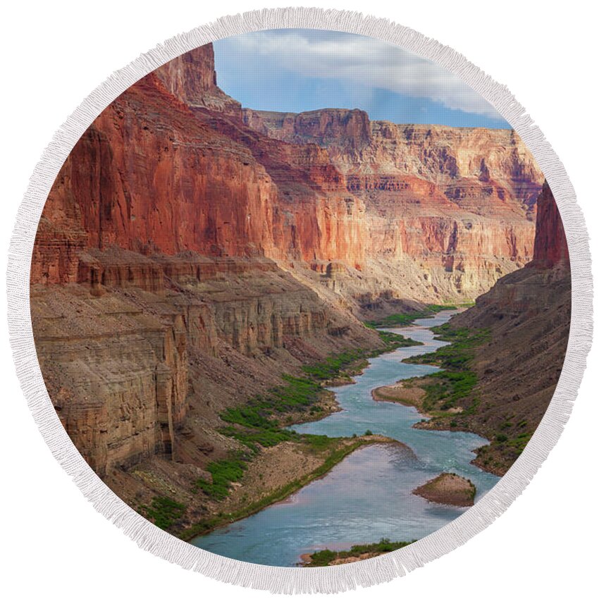 America Round Beach Towel featuring the photograph Marble Canyon by Inge Johnsson