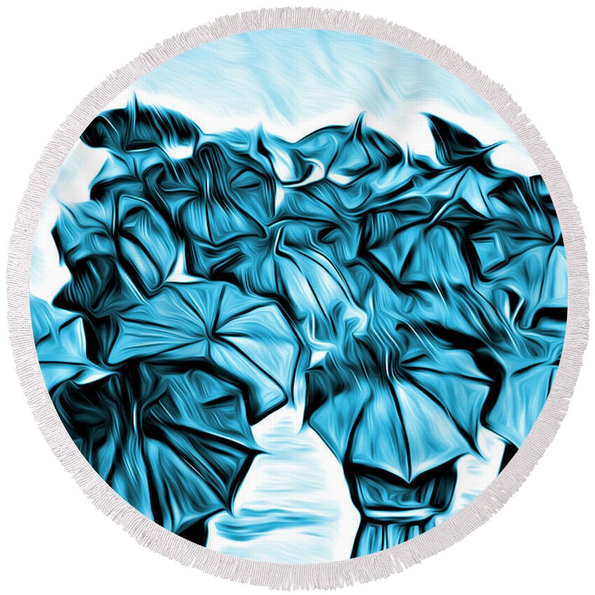 Umbrella Prints Round Beach Towel featuring the painting Melting Umbrellas by Kelly Mills