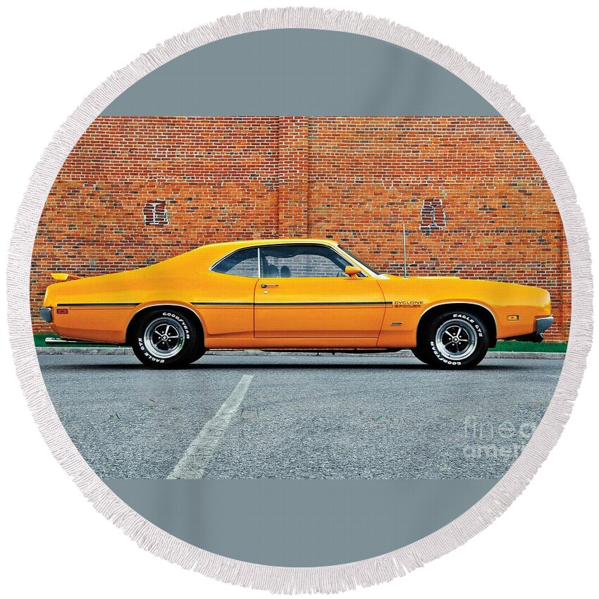 1970 Round Beach Towel featuring the photograph Mercury Cyclone by Action
