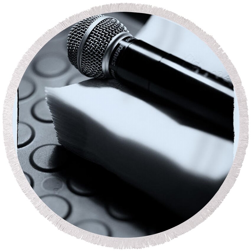 Mic Round Beach Towel featuring the photograph Mic by Jim Whitley