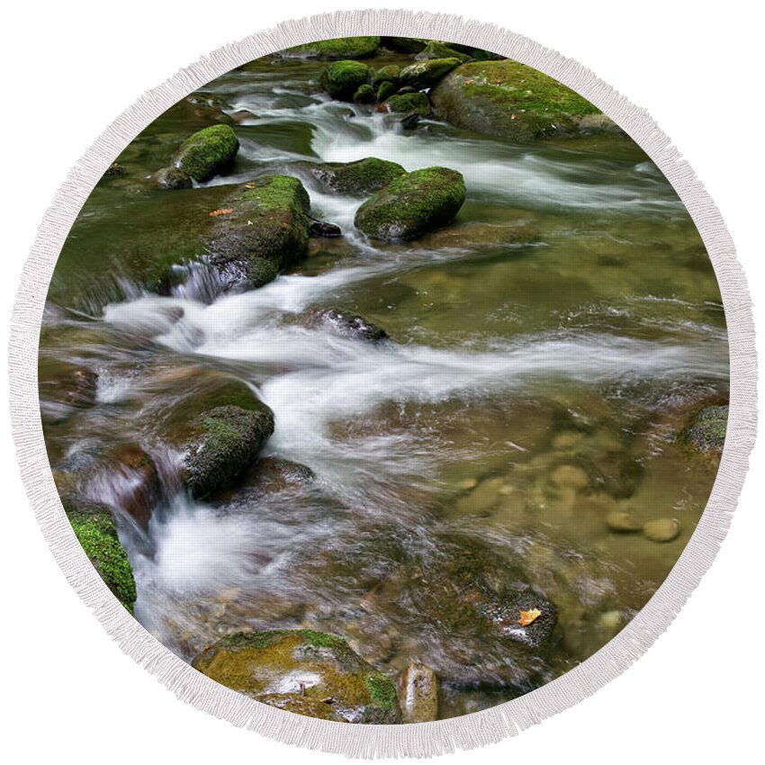 Middle Prong Little River Round Beach Towel featuring the photograph Middle Prong Little River 37 by Phil Perkins