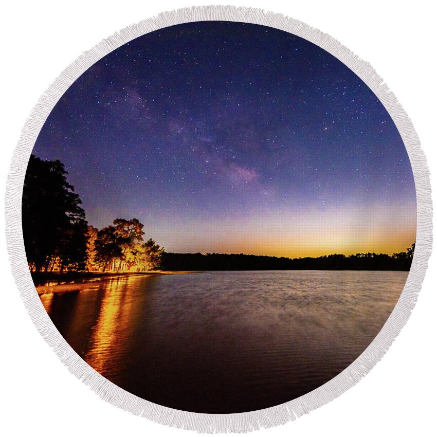 2018 Round Beach Towel featuring the photograph Milky Way Hunt by Erin K Images