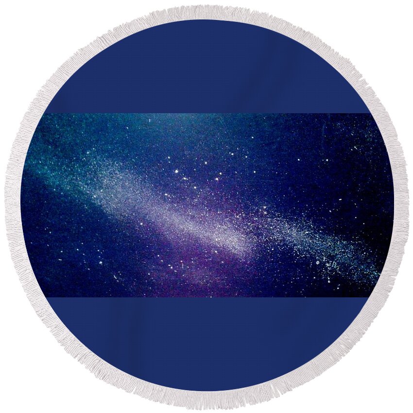 Stars Round Beach Towel featuring the painting Milky Way by James RODERICK