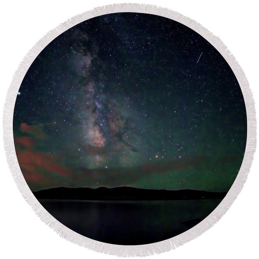 Milky Way Round Beach Towel featuring the photograph Milky Way Over South Park by Bob Falcone