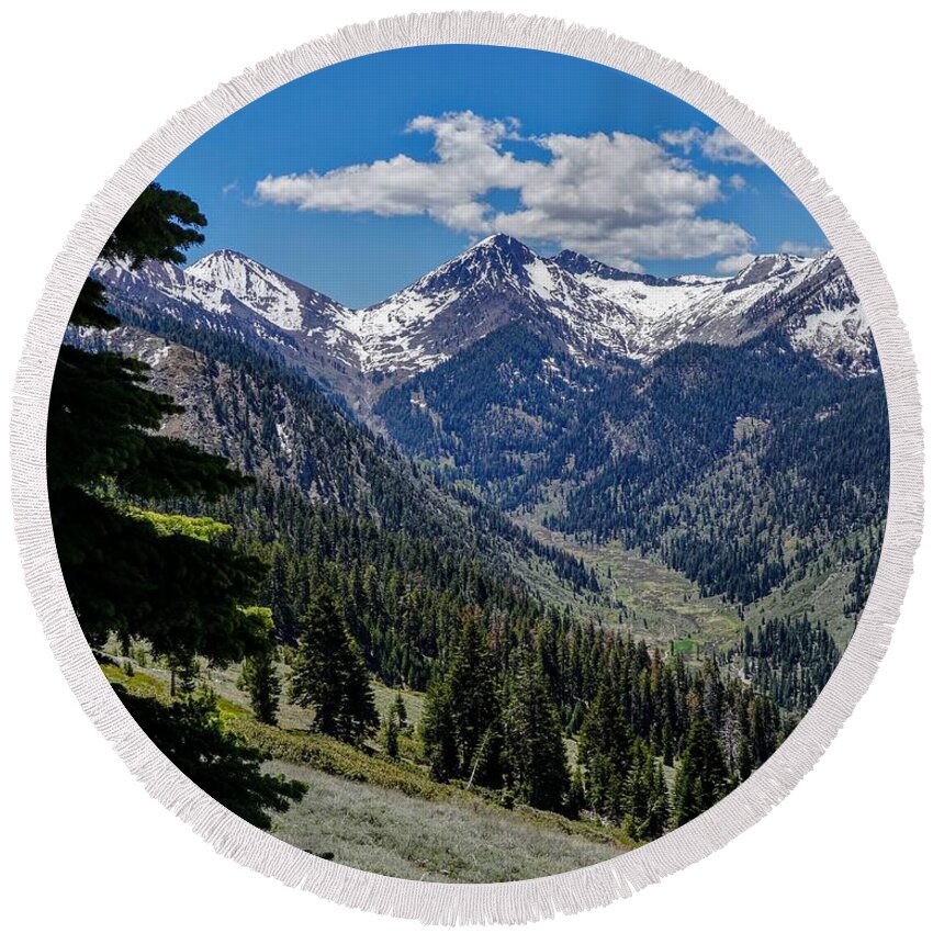 Mineral King Round Beach Towel featuring the photograph Mineral King Valley by Brett Harvey
