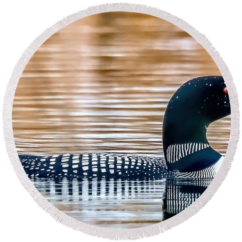 Duck Round Beach Towel featuring the photograph Minnesota Loon by Susan Rydberg