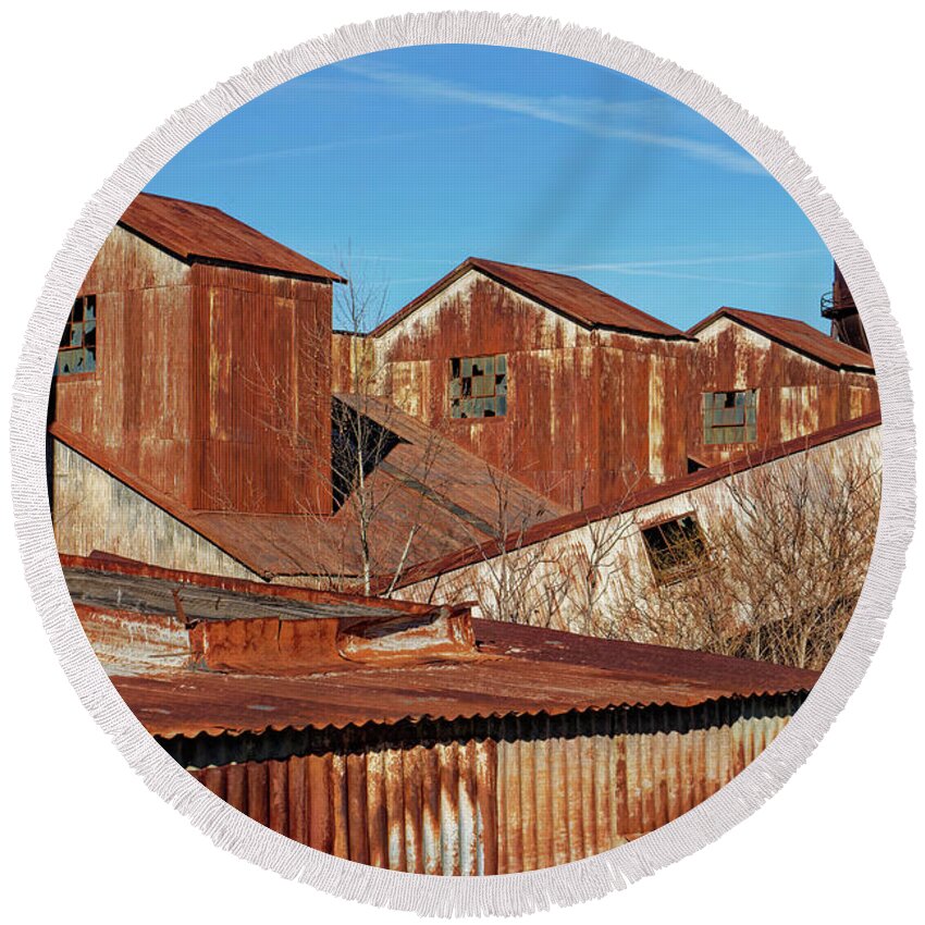 Rusty Round Beach Towel featuring the photograph Missouri Mines State Historic Site IV by Robert Charity
