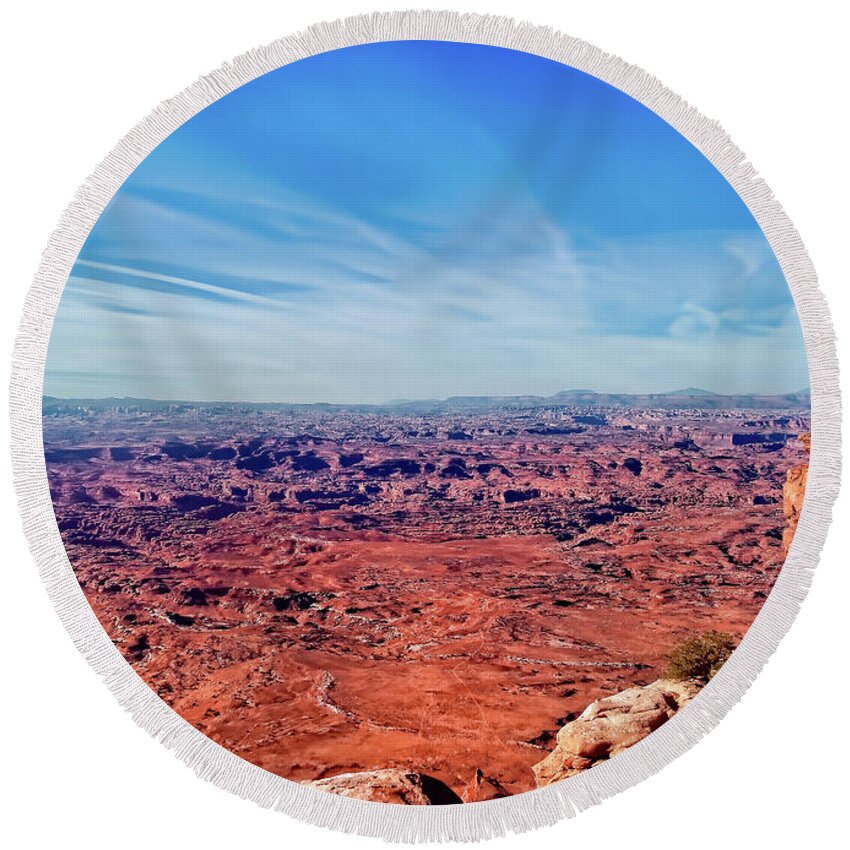 Moab Utah Round Beach Towel featuring the photograph Moab by Cathy Anderson