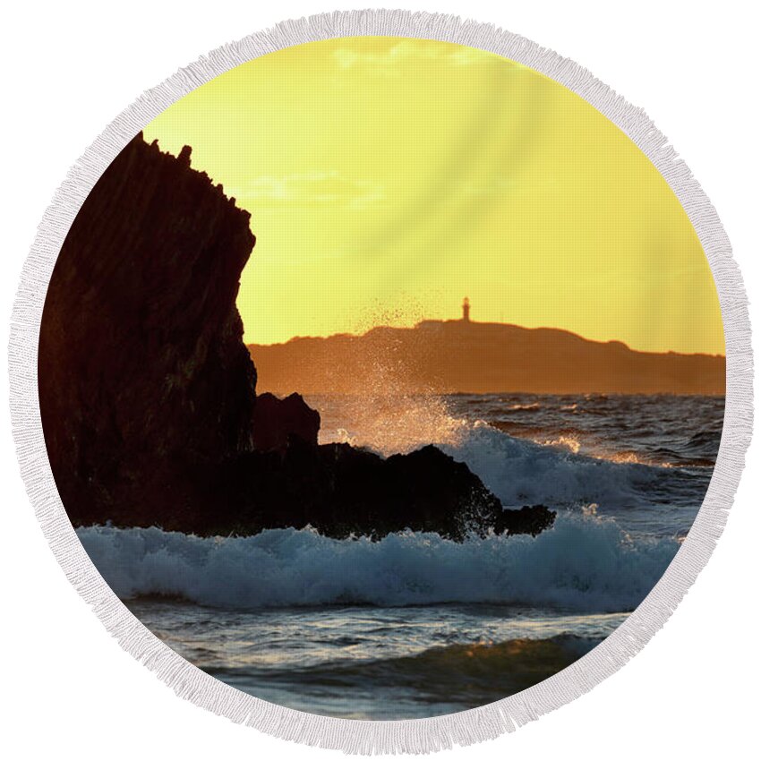 Montague Round Beach Towel featuring the photograph Montague Light by Nicholas Blackwell