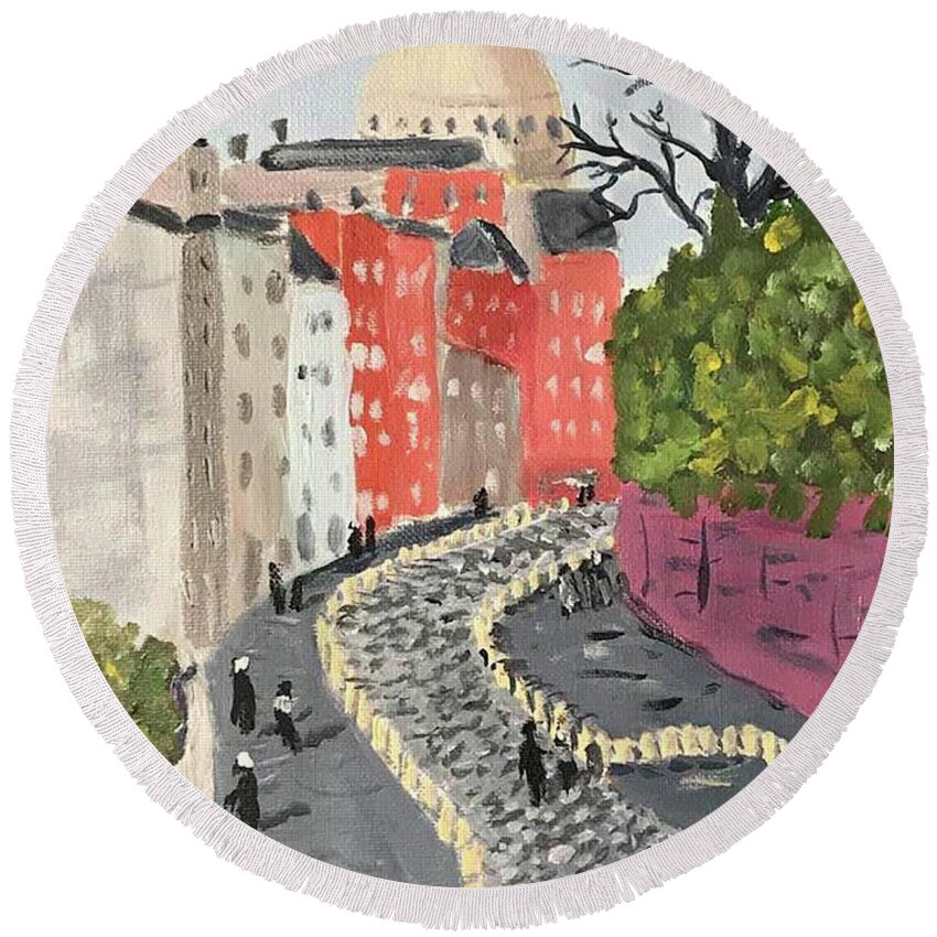  Round Beach Towel featuring the painting Montmartre 7 by John Macarthur