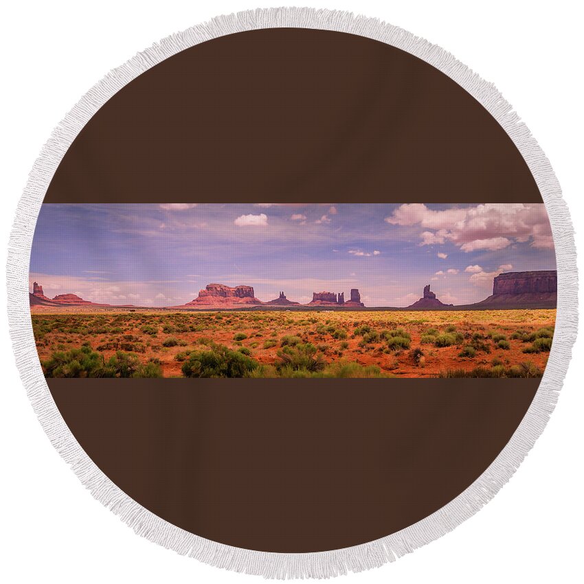 Monument Valley Round Beach Towel featuring the photograph Monument Valley by Bryan Carter