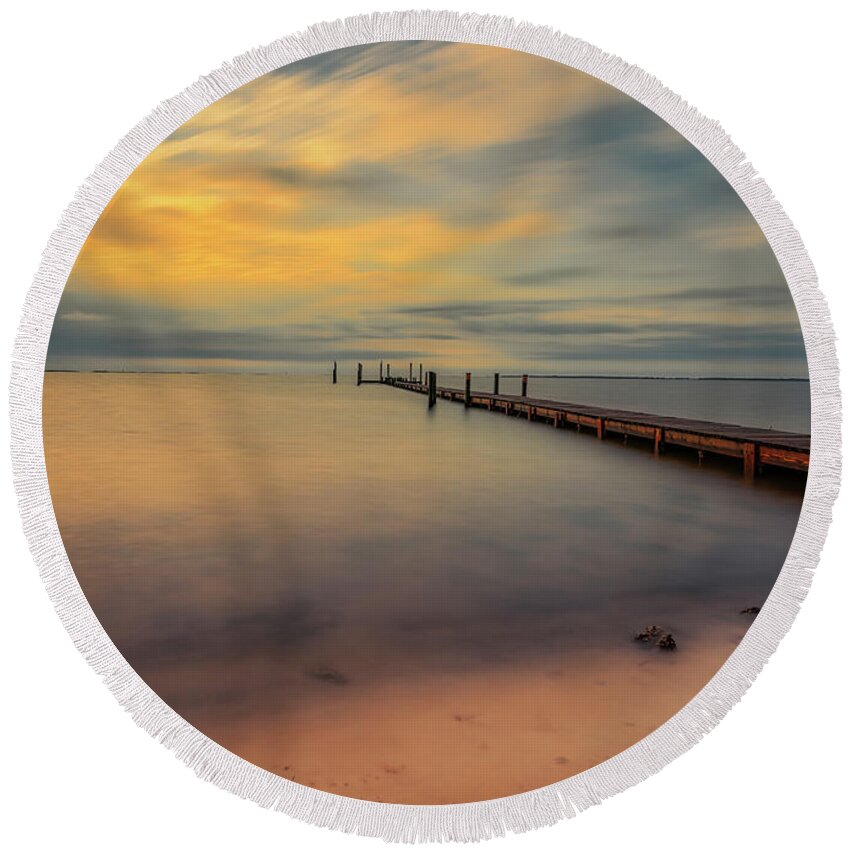 Landscapes Round Beach Towel featuring the photograph Morning Glory by DB Hayes