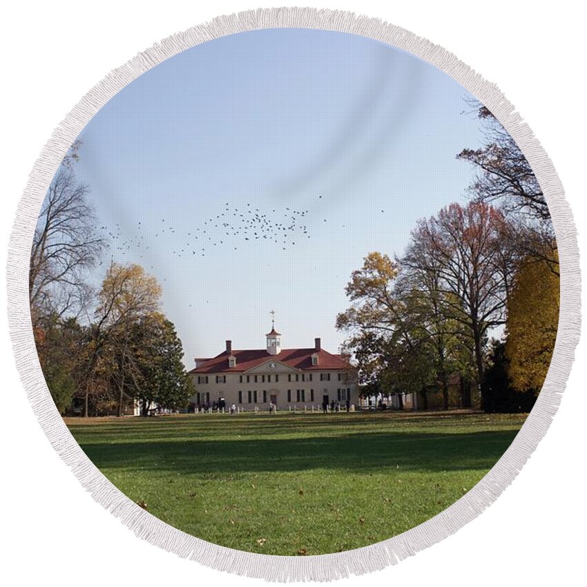  Round Beach Towel featuring the photograph Mount Vernon by Annamaria Frost