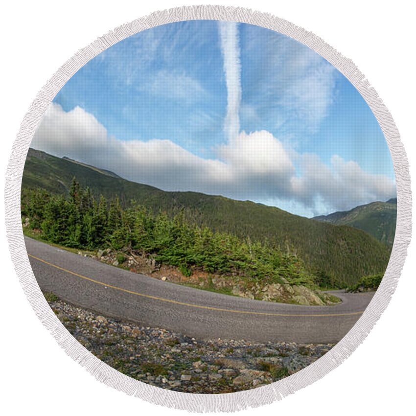 Mount Round Beach Towel featuring the photograph Mount Washington Auto Road Panorama by White Mountain Images