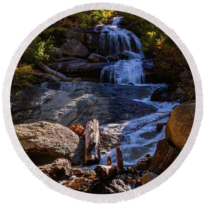 Mount Whitney Round Beach Towel featuring the photograph Mount Whitney Portal by Ryan Huebel