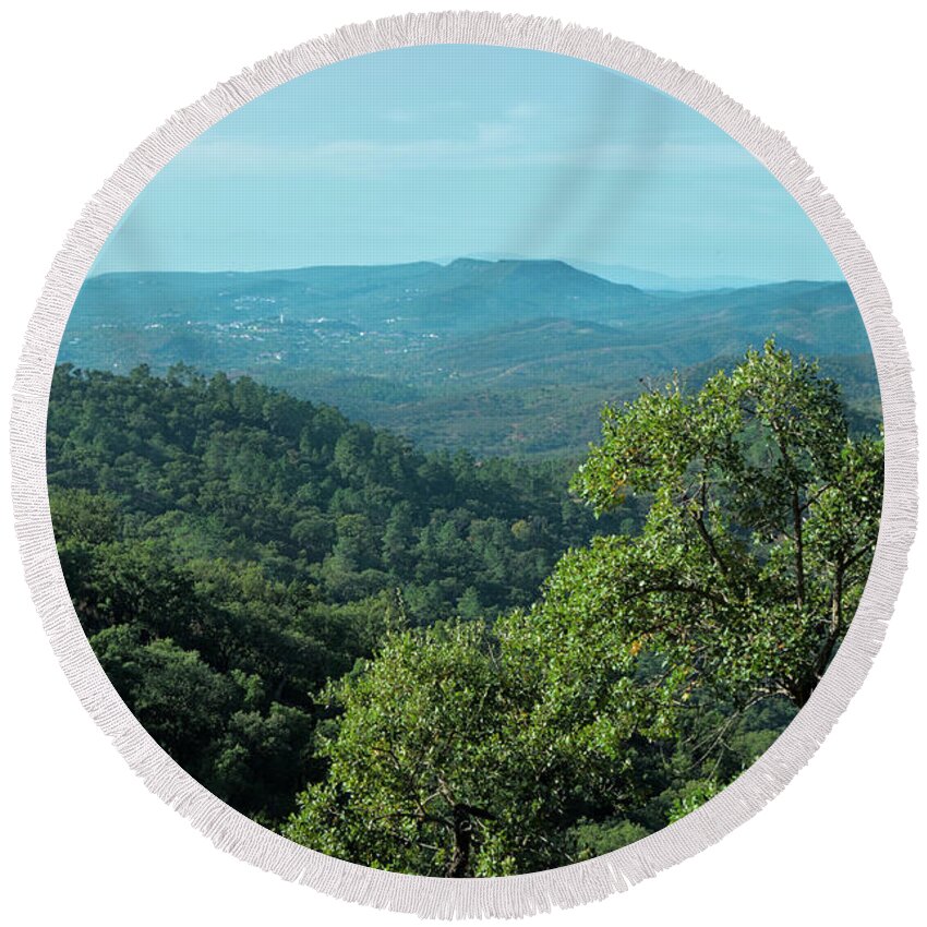 Mountains Round Beach Towel featuring the photograph Mountains of Loule. Serra do Caldeirao by Angelo DeVal