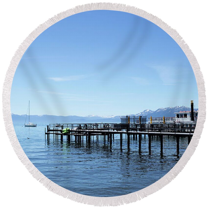 Landscape Round Beach Towel featuring the photograph M.S. Dixie II by Manuela's Camera Obscura