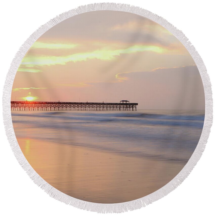Beach Round Beach Towel featuring the photograph Myrtle Beach Sunrise #2 by Lens Art Photography By Larry Trager