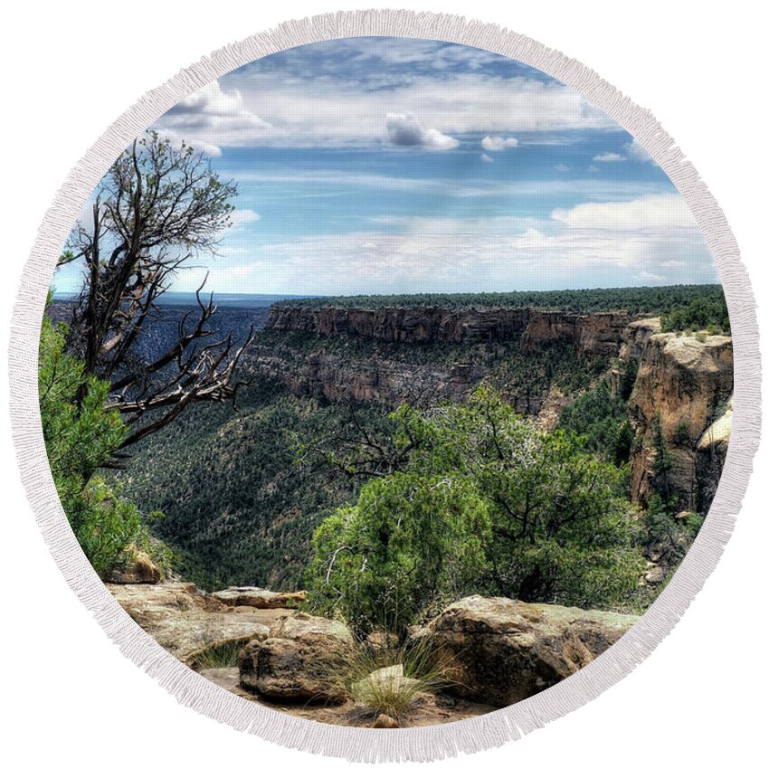 Mesa Verde Round Beach Towel featuring the photograph Mysteries by Jim Hill