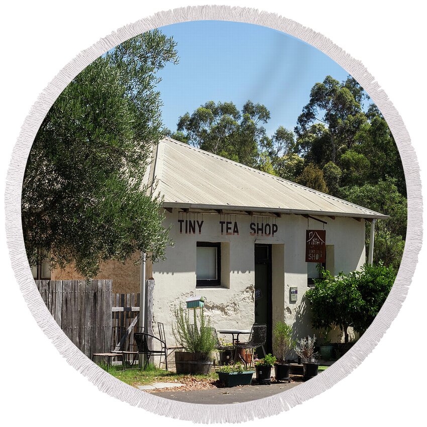 Australia Round Beach Towel featuring the photograph Nannup Tiny Tea Shop 01 by Rick Piper Photography