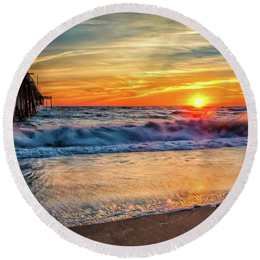 Landscape Round Beach Towel featuring the photograph Nature's Good Morning ..crop.. by C Renee Martin