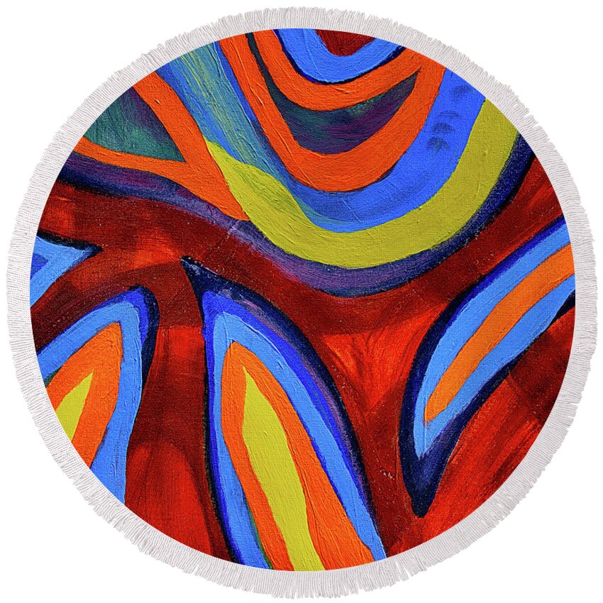 16 X 20 Inches Round Beach Towel featuring the painting Next Stop by Jay Heifetz