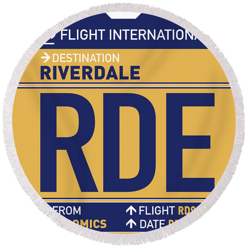 Riverdale Round Beach Towel featuring the digital art No007 MY Riverdale Luggage Tag Poster by Chungkong Art
