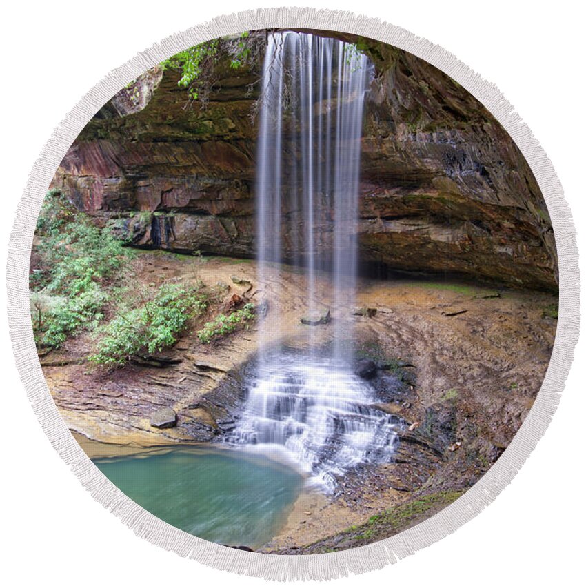Northrup Falls Round Beach Towel featuring the photograph Northrup Falls 22 by Phil Perkins