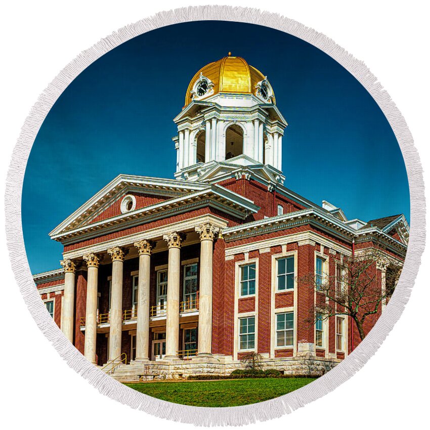Building Round Beach Towel featuring the photograph Old Courthouse by Nick Zelinsky Jr