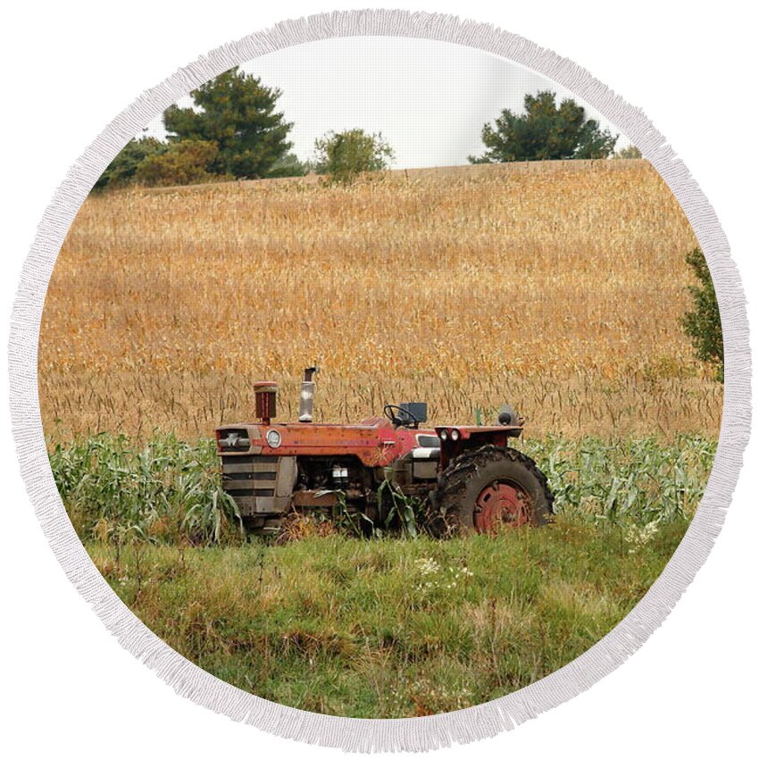 Machine Round Beach Towel featuring the photograph Old Massey by Lens Art Photography By Larry Trager