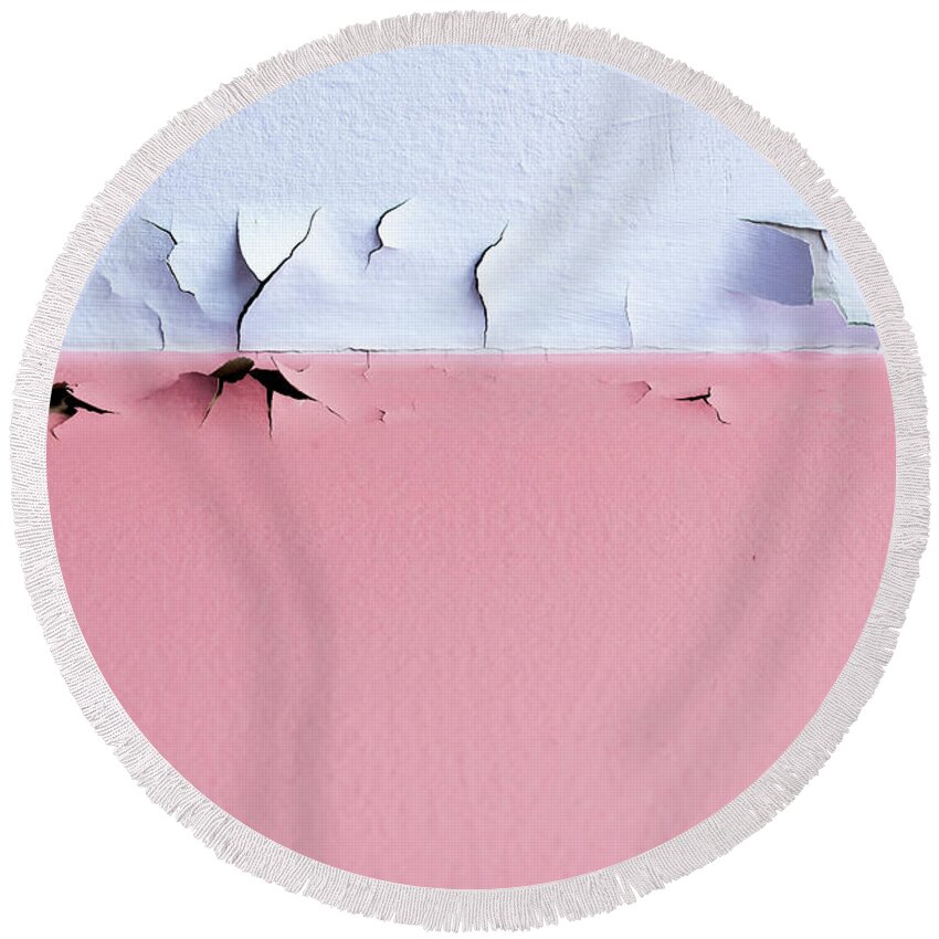 Broken Round Beach Towel featuring the photograph Old Paint by Stef Ko