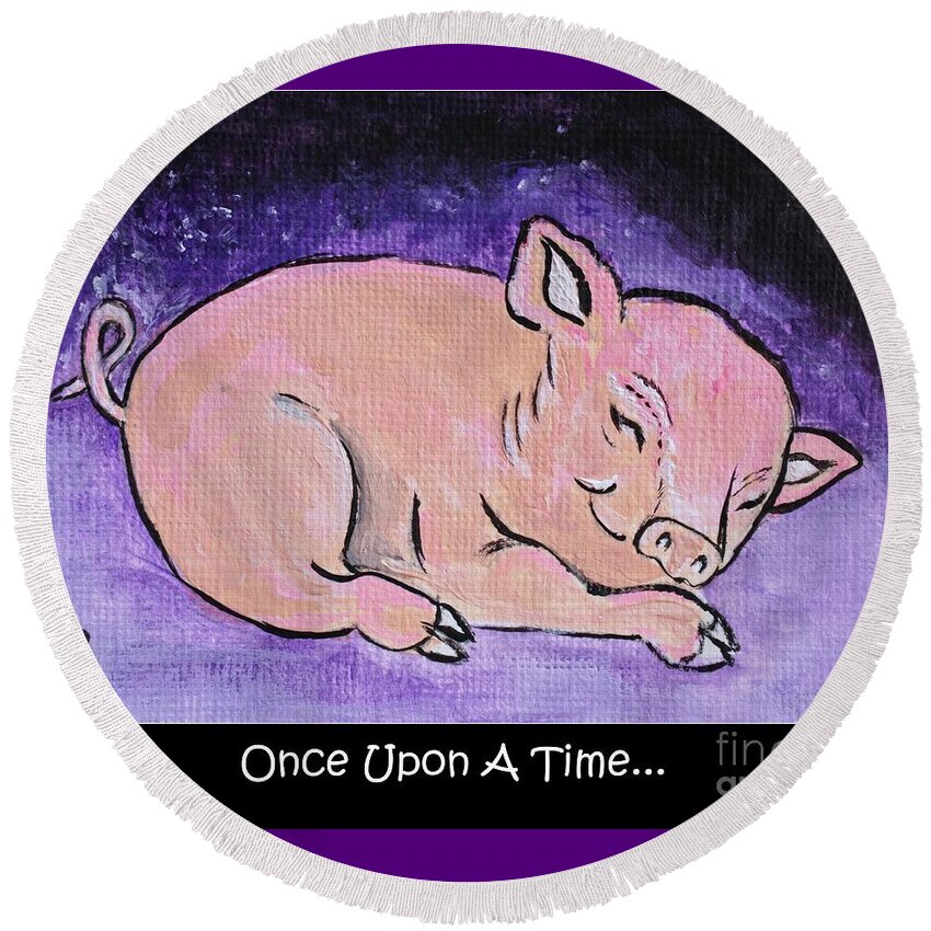 Nursery Round Beach Towel featuring the photograph Once Upon A Time...Animal Farm Collection by Ella Kaye Dickey