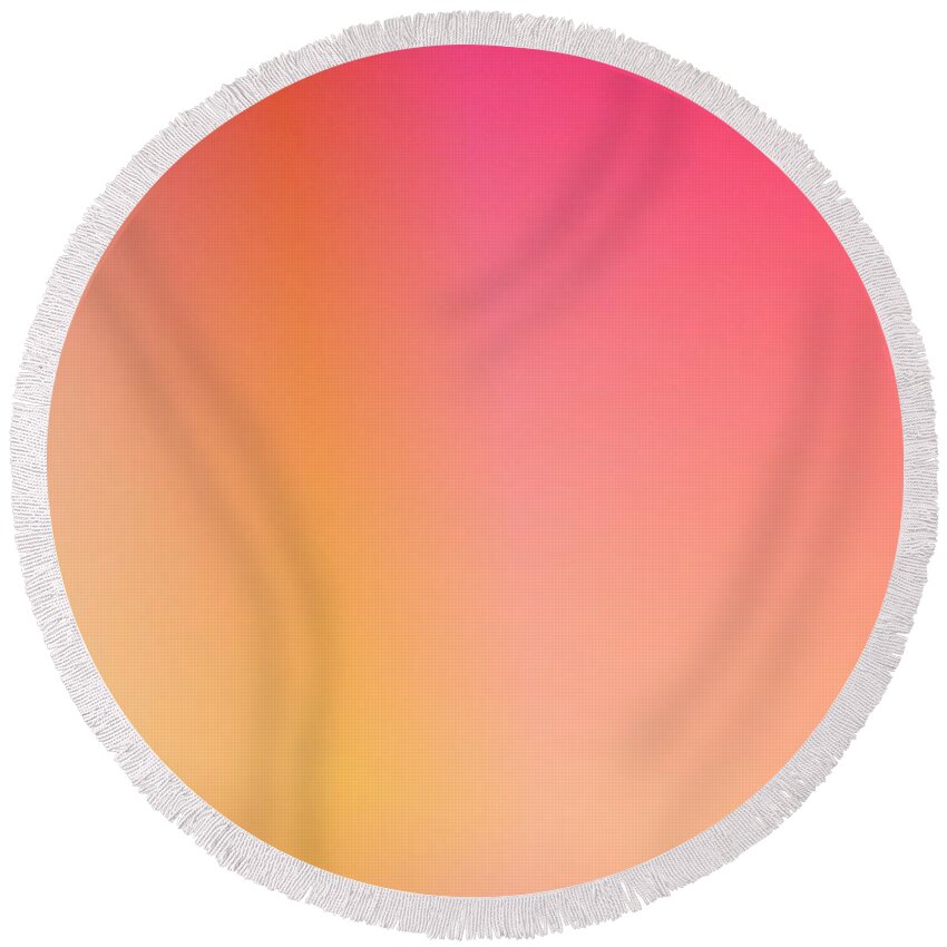 Orange Round Beach Towel featuring the digital art Orange pink fizz gradient abstract by Itsonlythemoon -