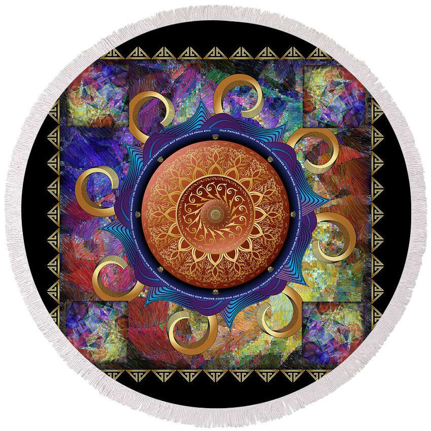 Mandala Graphic Round Beach Towel featuring the digital art Ornativo Vero Circulus No 4292 by Alan Bennington