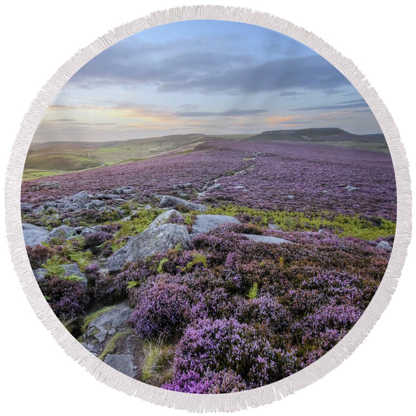 Flower Round Beach Towel featuring the photograph Owler Tor 41.0 by Yhun Suarez
