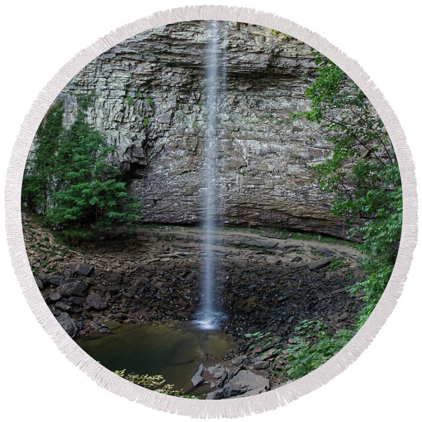 Tennessee Round Beach Towel featuring the photograph Ozone Falls 25 by Phil Perkins