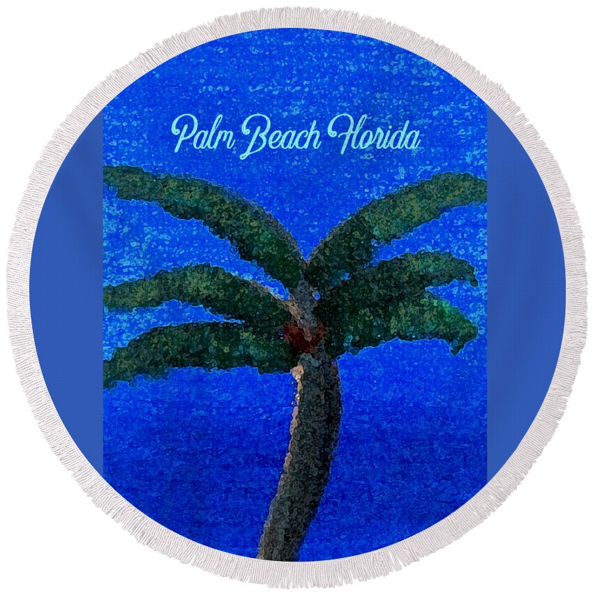 Palm Beach Round Beach Towel featuring the painting Palm Beach Florida by Corinne Carroll