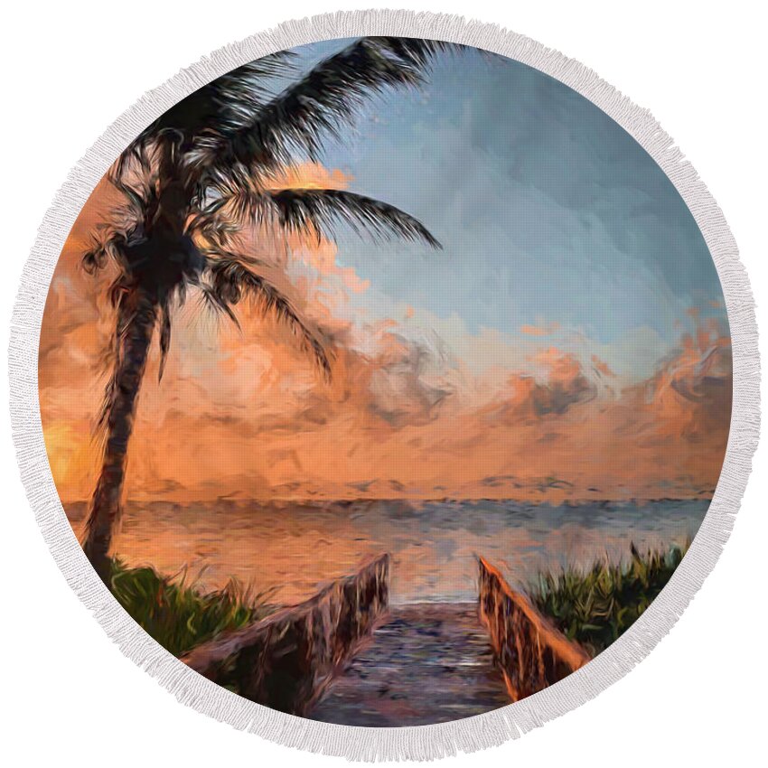  Round Beach Towel featuring the photograph Paradise by Bruce Bonnett