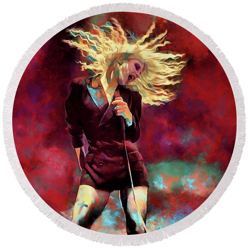 Paramore Rock Band Round Beach Towel featuring the mixed media Paramore Hayley Williams Art Careful by The Rocker Chic