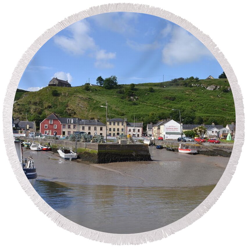 Waterford Round Beach Towel featuring the photograph Passage East - Waterford by Joe Cashin