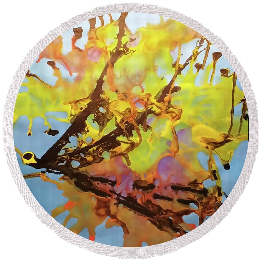  Round Beach Towel featuring the painting Pastel 04 by Jimmy Williams