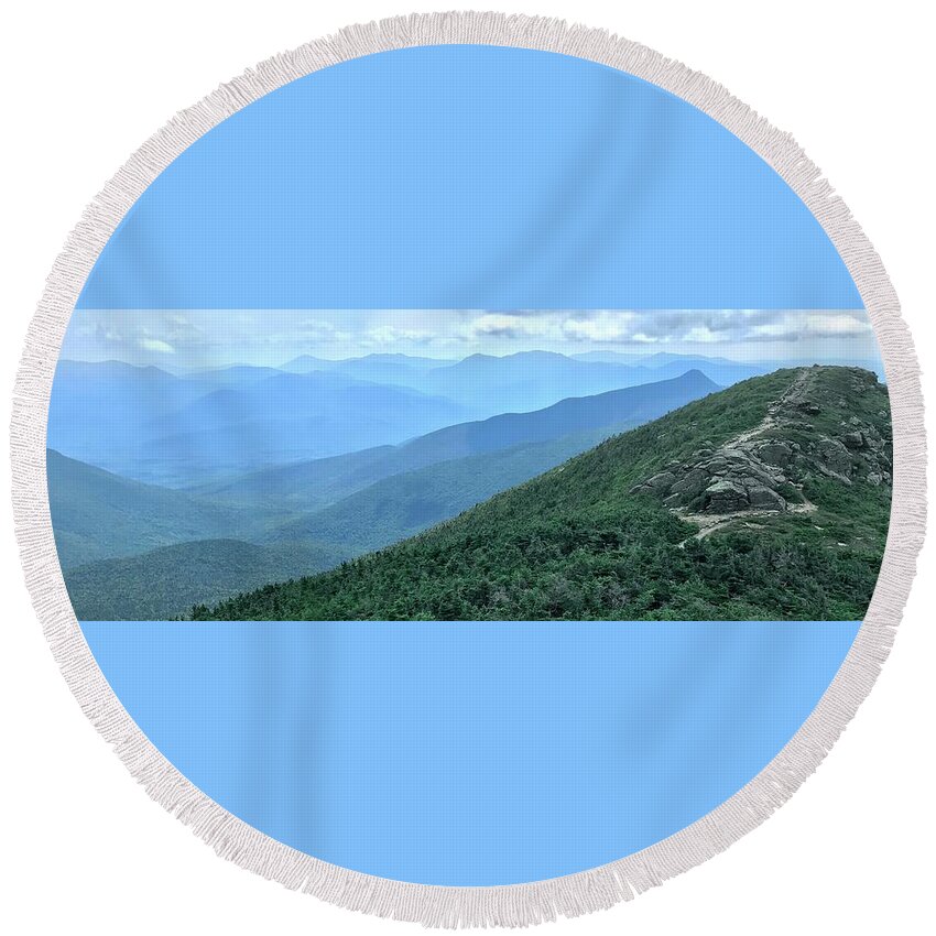 Mountains Round Beach Towel featuring the photograph Pemigewasset view by Mike Coyne