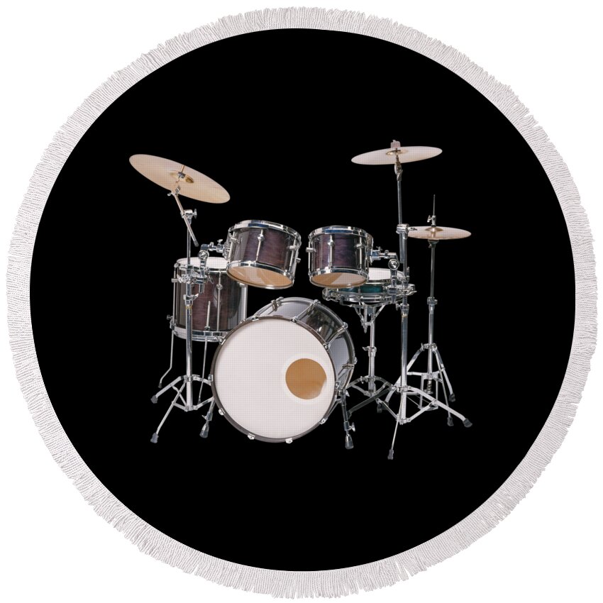 Drums Round Beach Towel featuring the photograph Percussion by Nancy Ayanna Wyatt