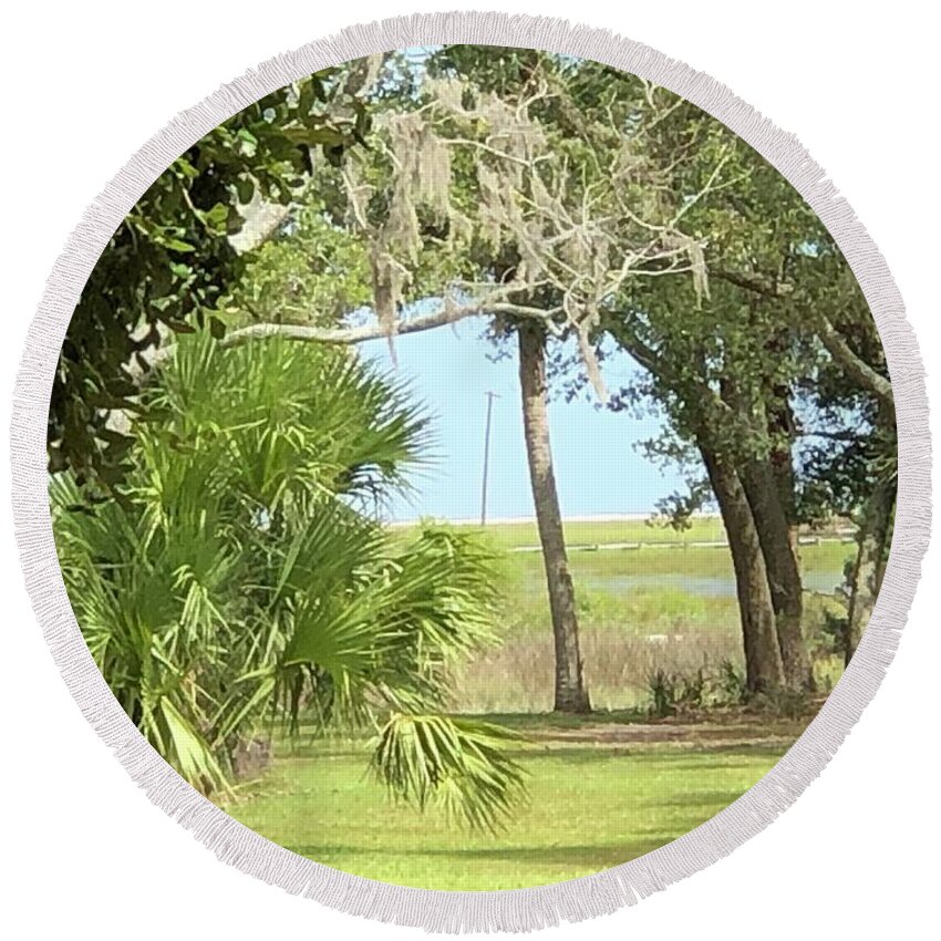 Landscape Round Beach Towel featuring the photograph Archway by Catherine Wilson